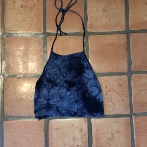Blue tie dye halter top